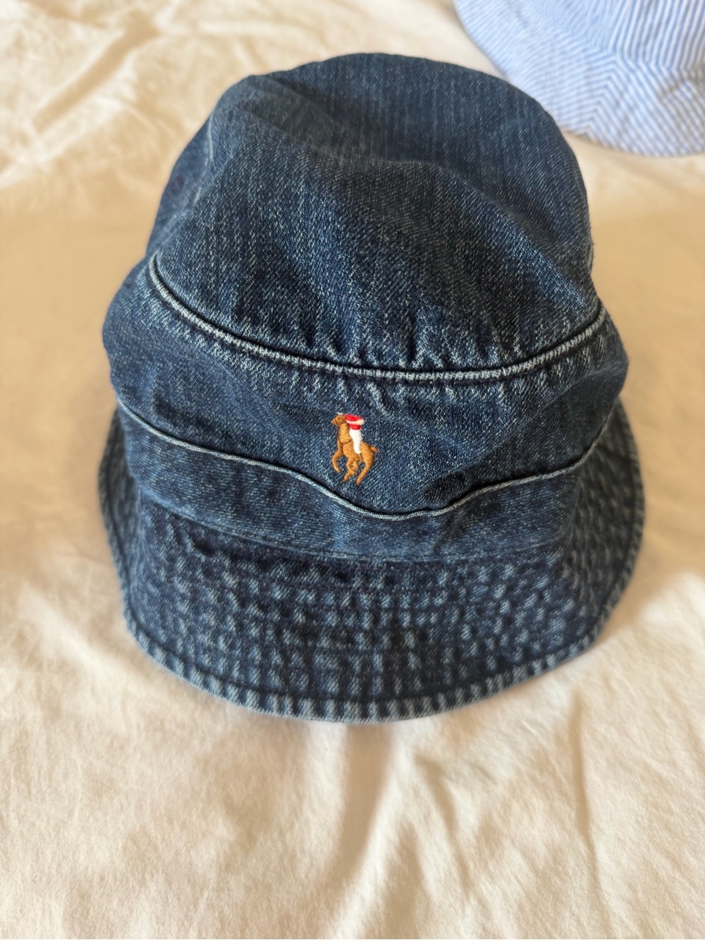 Ralph Lauren Dark Blue Denim Bucket Hat with Polo Pony